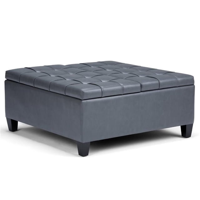 Atlin Designs Ottomane de Table Basse de Rangement en Gris Pierre