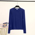 thumbnail image 1 of LNGOOR T-Shirt de Base Uni en Modal à Col Rond à Manches Longues pour Femmes, Automne, T-Shirt de Base, Hauts, T-Shirt Passe-Partout, Grande Taille, sous-Vêtement, 1 of 7