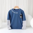 thumbnail image 1 of AAMILIFE Nouveaux Hauts T-shirts Faux Deux Pièces pour Garçons Mode Automne Col Rond Chandails, 1 of 4