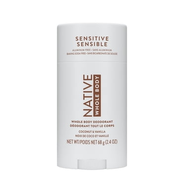 Native Whole Body Deodorant For Women, Aluminum Free Deodorant Stick, Coconut & Vanilla, 68 g