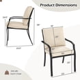 thumbnail image 3 of Gymax Metal Outdoor Dining Chair Set of 2 Stackable Patio Chairs w/ Armrests, 3 of 7