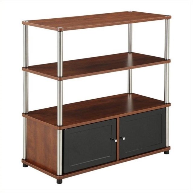 Convenience Concepts Designs2Go 34" 3 Tier Highboy TV Stand in Cherry