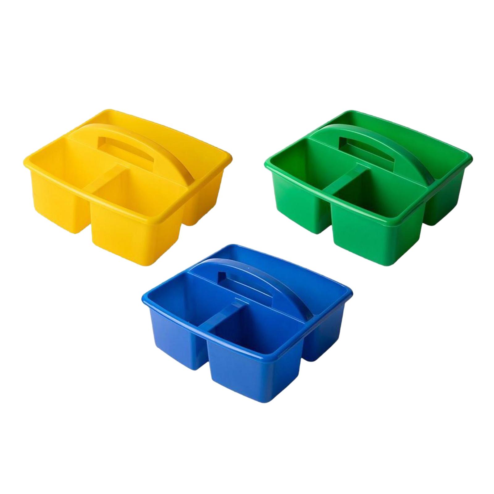 veasfak 3Pieces Desktop Compartment Basket Multi Grid Classification Divider Craft Yellow Blue Green