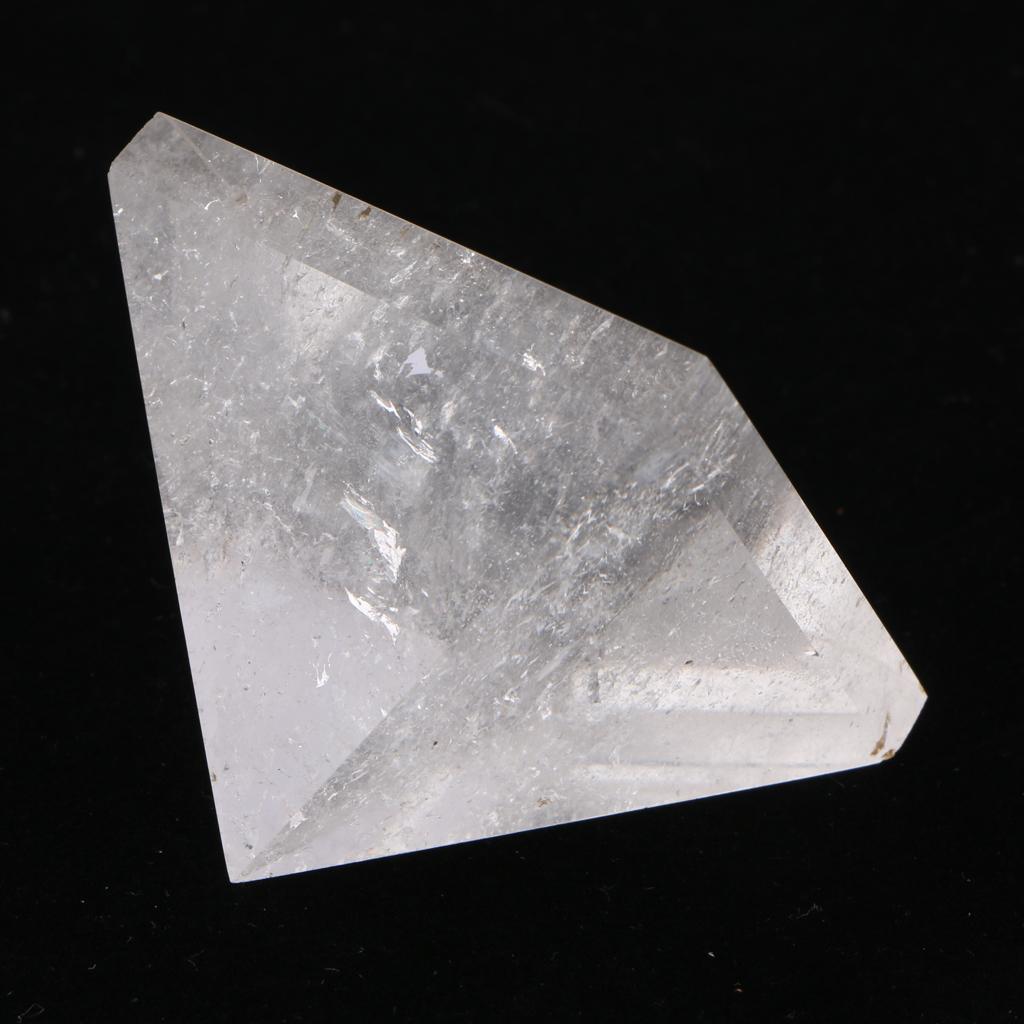 Elodie Natural Energy Charged Pyramid White Clear Crystals Luck Stone 5cm