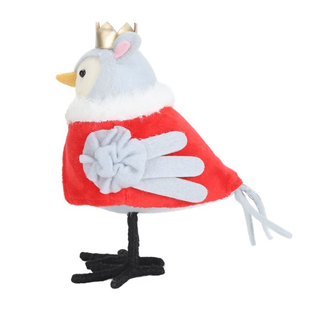 Standing Bird Christmas Decoration, Gold Crown Polyester Fiber Adorable Standing Bird for Thanksgiving
