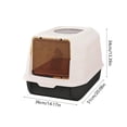 thumbnail image 3 of Cat Litter Box Enclosed Litter Box for Cats Large Covered Toilet Tray with Shovel for SplashProof Use Litter Box with Lid, 3 of 6
