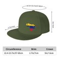 thumbnail image 2 of DouZhe Flat Brim Cap Snapback Hat, Venezuela Map Flag Prints Adjustable Green Adult Baseball Cap, 2 of 6