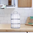 thumbnail image 1 of 3 Tier Glass Food Jar Multipurpose Grain Container Clear for Cookies Cereal Glasses Lid, 1 of 8