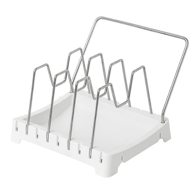 Durable Kitchen Pot Storage Racks with Adjustable Spacing, Towel Bar Holder Thickened Multi-function Pot Cover Rack with Towel Bar, Splicable Cabinet Racks