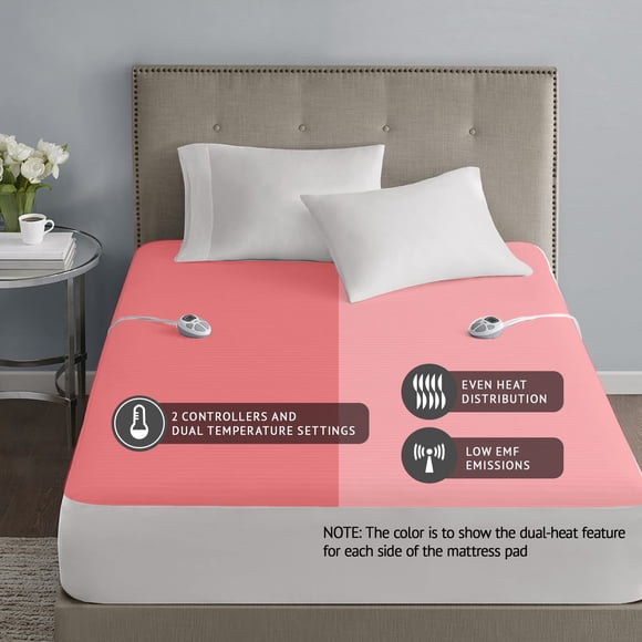 Serta Chauffe-Matelas Imperméable - Chauffe-Lit Électrique avec Contrôleur de 10 Réglages de Chaleur, Minuterie d'Arrêt Automatique, Poche Élastique Tout Autour Profonde, Certifié ETL, Lavable en Machine, Blanc Cal Très Grand