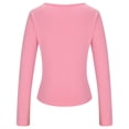 thumbnail image 3 of SROBPTY Longues Chandails à Manches pour Femmes, T-Shirt Décontracté à Col Rond pour Femmes à Manches Longues Rose, G, 3 of 4