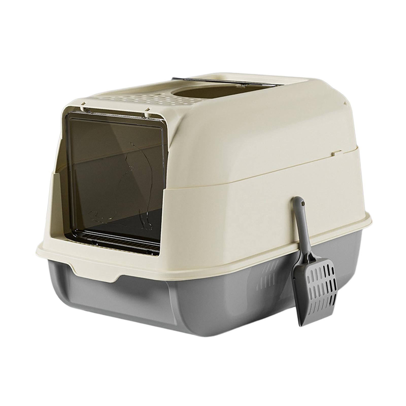 GROWTH TANK Cat Litter Box with Lid, Cat Litter Box with Hood, Large Covered Litter Box, Cat Gray