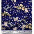 thumbnail image 1 of Soimoi Cotton Duck Fabric Leaves,Moth & Magnolia Floral Decor Fabric Printed Yard 56 Inch Wide, 1 of 3