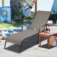thumbnail image 4 of Costway Outdoor Patio Lounge Chair Chaise Fabric Adjustable Reclining Armrest Pool Brown, 4 of 10