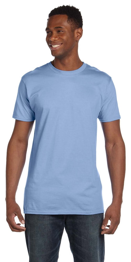 Hanes 4980 T-Shirt en Coton Nano - Bleu Pâle - Grand