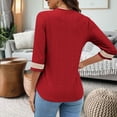 thumbnail image 4 of HVOBTTY Chemises Confortables à Manches Longues pour Femmes, Veste de Complet Décontractée Unie pour Femmes Rouge, TTG, 4 of 5