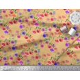 thumbnail image 3 of Soimoi Tissu en Voile de Coton Feuilles & Roses Imprimé Floral Tissu au Mètre 56 Pouces de Large, 3 of 3