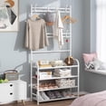 thumbnail image 2 of Simple Metal Coat Rack，Hallway Shoe Rack Coat Rack Wall Hanging, 2 of 8
