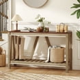 thumbnail image 2 of HOMCOM Farmhouse Console Table with Storage Shelf Anti-tipper for Entryway, 2 of 10
