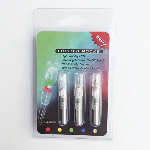 3 Pcs Automatiquement Allumé Corde d'Arc Activé LED Éclairé Nock pour ID 6.2-6.25MM Arc Flèche Accessoire