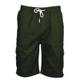 thumbnail image 4 of Men's Cargo Shorts Plus Size Big and Tall Cargo Shorts Multi-Pockets Relaxed Summer Drawstring Beach Shorts Pants, 4 of 5