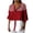 #086-Red, variant on Craaazy Spring Tops for Women Loose Fit Printed V Neck 3/4 Sleeve Cotton Blend T-shirt for Vacation