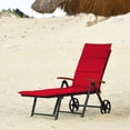 thumbnail image 2 of Costway Aluminum Rattan Lounger Recliner 5-Position Adjustable Chair Red, 2 of 10