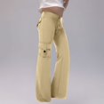 thumbnail image 2 of GreatBaby Girls Solid Color Cargo Jogger Pants Multi-Pocket Trousers with Drawstring Kids Casual Fall Spring Everyday Bottoms, 2 of 6