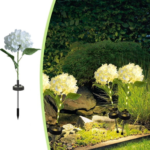 Wzzjkit Outdoor Patio Decoration Lawns Decorative Ambient Lights Ground Lamp Solar Lighted Pole Hydrangea Automatically Lights Up When It Gets Dark
