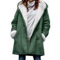 thumbnail image 1 of Innerwin Jacket Long Sleeve Ladies Coat Holiday Buttons Baggy Outwear Green M, 1 of 3