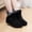 Noir, variante sur Semaine Walmart+ Aqestyerly Bottes pour Femmes Liquidation Grande Pointure Isolation Bottes d'Hiver pour Femmes Bout Rond Chaussures à Enfiler Bottes Décontractées à Glissière