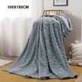 thumbnail image 3 of Becaristey Stay Snug Lightweight Plush Fuzzy Cozy Soft Blanket Easy To Clean And Maintain Polyester Grey blue100X150CM, 3 of 6