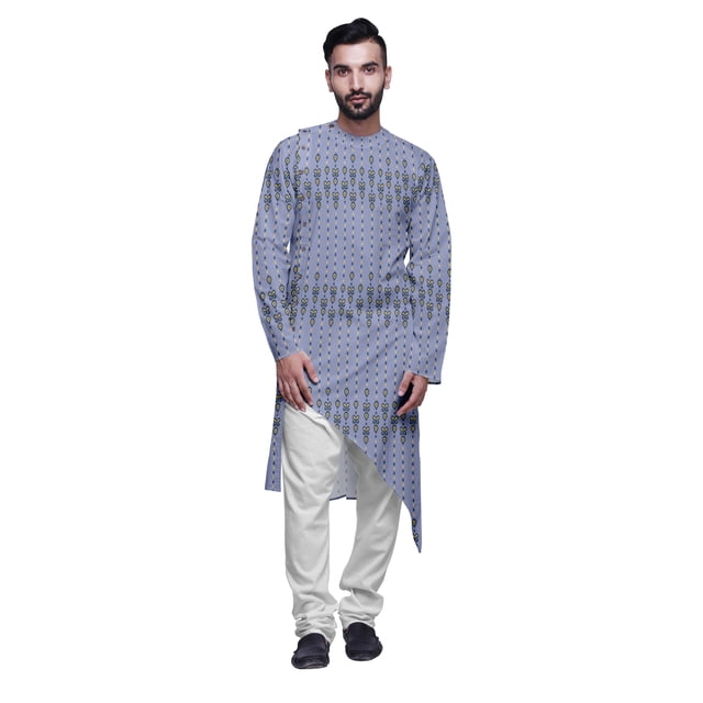 Atasi Designer Printed Summer Wear Long Kurta With White Pajama Set For Men