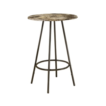 Monarch Specialties Bar Maison, Table De Bar, Hauteur Bar, Pub, 30" Rond, Petit, Cuisine, Métal, Stratifié, D'aspect Marbre Brun, Contemporain, Moderne