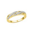 thumbnail image 1 of Bague Simple pour Femme en Or Jaune 10 Kt avec Diamant Rond 1/10 Ct au Total, 1 of 1