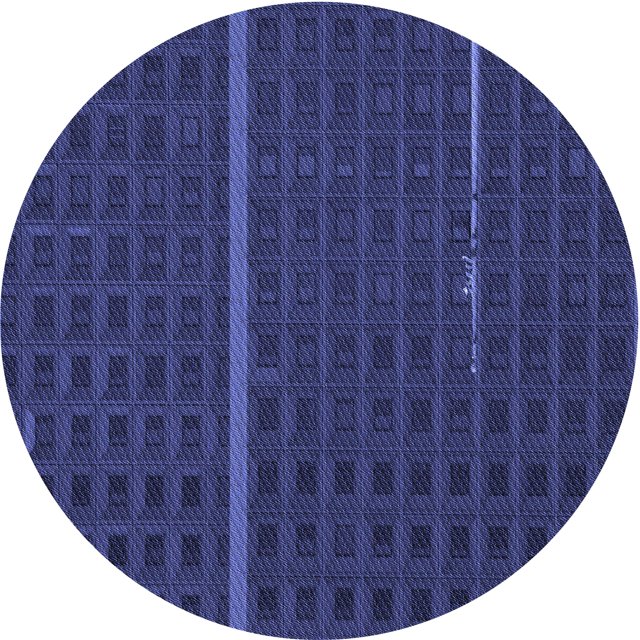 Ahgly Company Tapis Rond Lavable en Machine Bleu Royal Transitionnel, 3 Pieds Rond