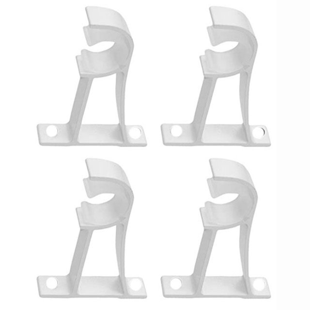 Coofit Curtain Rod Holder Double 4PCS Heavy Duty Curtain Rod Brackets Curtain Rod Hook