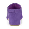 thumbnail image 2 of BLISSFUL STEP Sandales à Talons Hauts Blocs pour Femmes à Enfiler Mules à Bout Pointu Violet 7, 2 of 7
