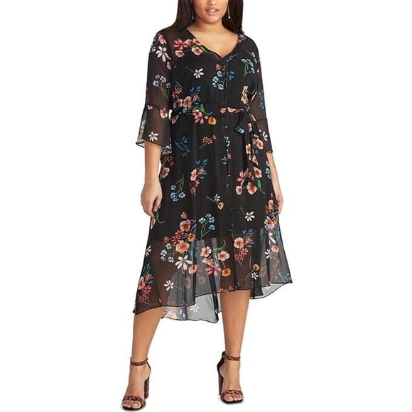 RACHEL Rachel Roy Women's Plus Size Rosita Long Over Lean Dress $148 3X NO BELT