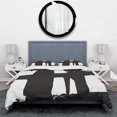 thumbnail image 2 of Designart 'Black & White Crossing Paths II' Geometric Bedding Set - Duvet Cover & Shams, 2 of 4