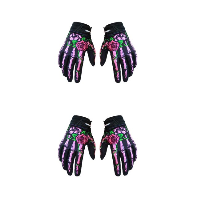 Decodeary Lightweight And Shockproof Skeleton Riding Gloves For Autumn Winter Breathable And Comfortable Durable Waterproof pink L 2Set