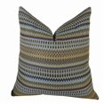 thumbnail image 1 of Plutus Zig Along Indigo Handmade Pillow, (Double sided 20" x 36" King), 1 of 1