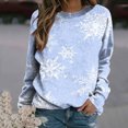 thumbnail image 1 of EGNMCR Noël Sweatshirt Mode Femmes Imprimé Col Rond Tops Manches Longues Confortable Blouse Sweatshirt sur l'Autorisation, 1 of 5