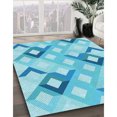 thumbnail image 3 of Ahgly Company Tapis d'Intérieur Lavable à la Machine, Carré, Transitionnel, Bleu Ciel Profond, Tapis de Zone, 3 Pieds Carré, 3 of 7