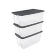 thumbnail image 1 of Sterilite 200 Quart Clear Stackable Latching Storage Box Container, 3 Pack, 1 of 10