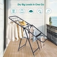thumbnail image 3 of Clothes Drying Rack with Wheels, Foldable Metal Laundry Rack with 33 Sock Clips, Space-Saving Free-Standing Airer with Dual Height-Adjustable Wings, Grey, 3 of 9