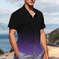 thumbnail image 4 of Pisexur Shirts for Man T Hommes Mode Décontractée Col Rabattu Imprimé Manches Courtes Chemise Boutonnée Blouse Violet,3TG Chemises de Golf Hommes & Chemises Hommes, 4 of 7