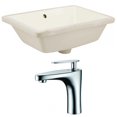 thumbnail image 1 of 18.25-in. W Rectangle Bathroom Undermount Sink Set In Biscuit - Chrome Hardware AI-22810, 1 of 9