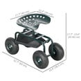 thumbnail image 3 of Outsunny Chariot de Jardin avec Plateau à Outils, Pivotement à 360° et Siège à Hauteur Réglable, 3 of 10