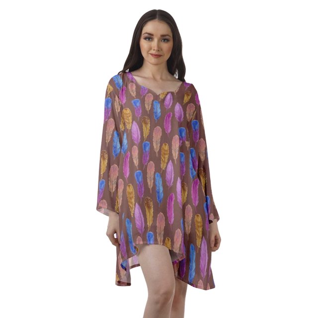 Moomaya Robe de Cocktail Imprimée à Manches Longues Tenues de Noël Robe Courte pour les Fêtes